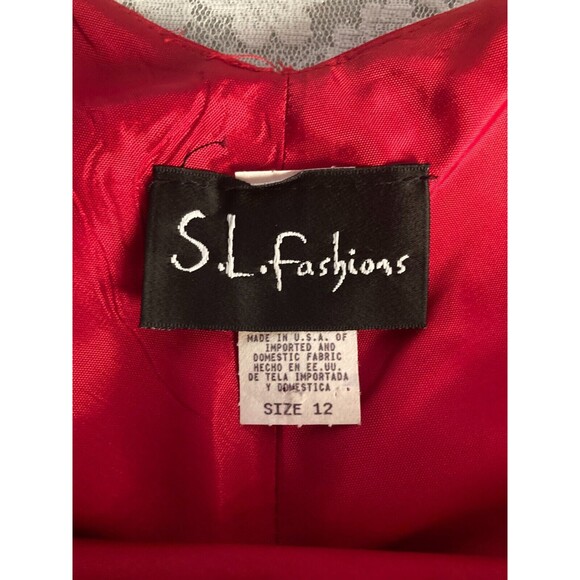 Vintage Y2K Red Prom Dress 2000s Formal Beaded Chiffon Fancy Retro Size Medium - Picture 5 of 6